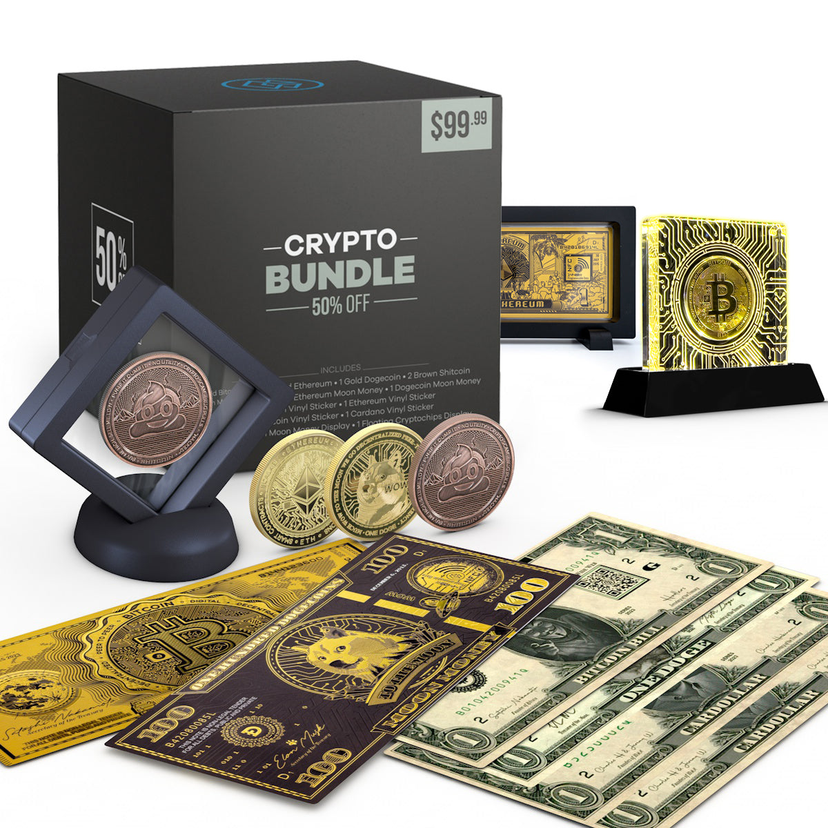 Cryptochips | Crypto Bundle Physical Crypto Coin. Collectable cryptocurrency merch you can hodl