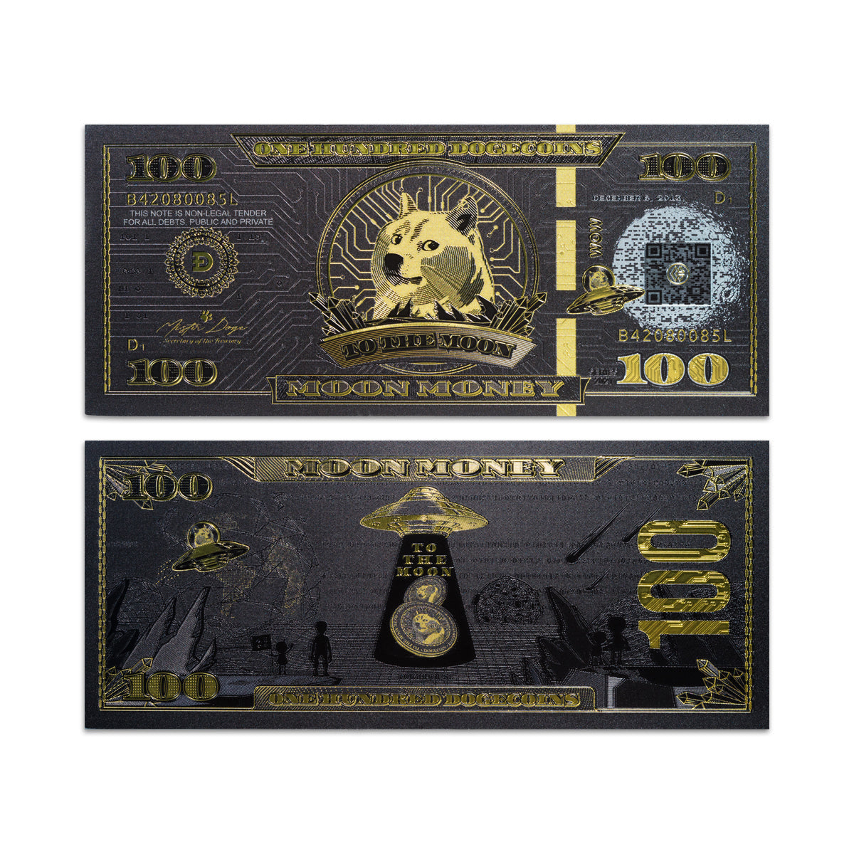 Cryptochips | Dogecoin Moon Money v1 (No Data Chip) Physical Crypto Coin. Collectable cryptocurrency merch you can hodl