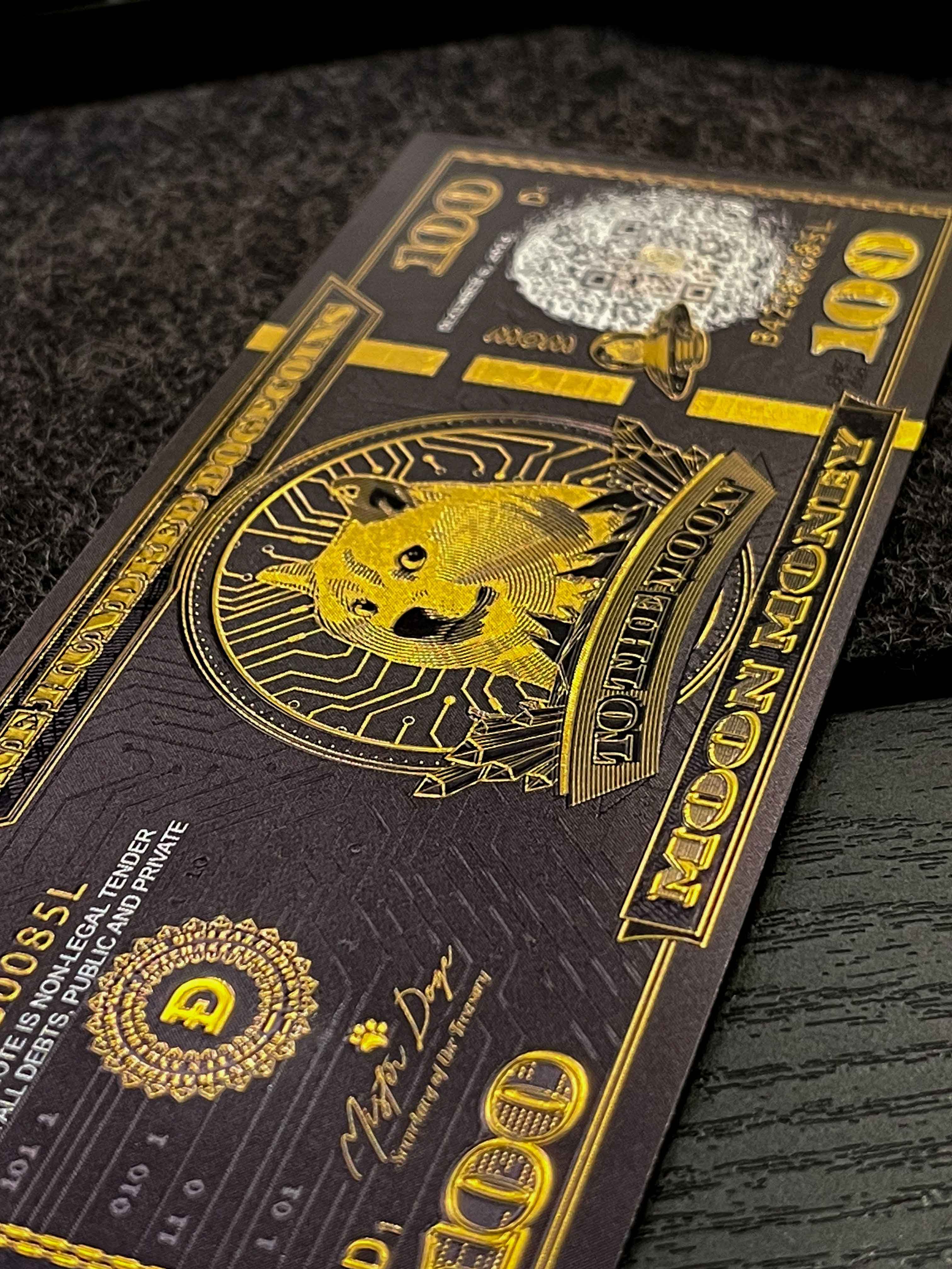 Cryptochips | Dogecoin Moon Money v1 (No Data Chip) Physical Crypto Coin. Collectable cryptocurrency merch you can hodl