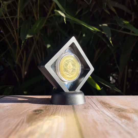Cryptochips | Floating Coin Display Physical Crypto Coin. Collectable cryptocurrency merch you can hodl