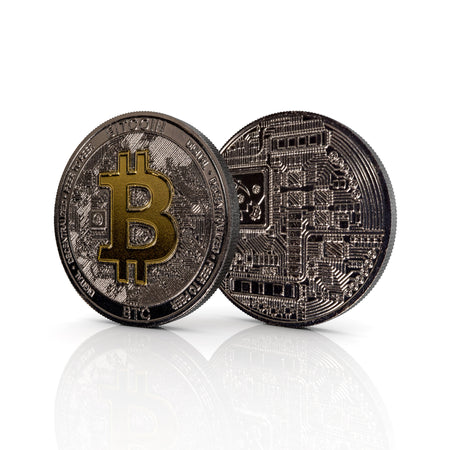 Cryptochips | Blacked Bitcoin Physical Crypto Coin. Collectable cryptocurrency merch you can hodl