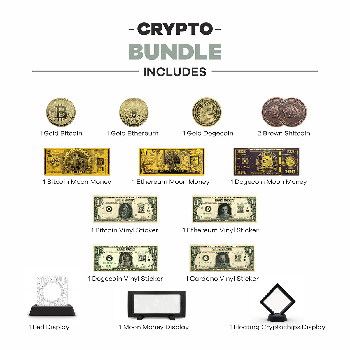 Cryptochips | Crypto Bundle Physical Crypto Coin. Collectable cryptocurrency merch you can hodl