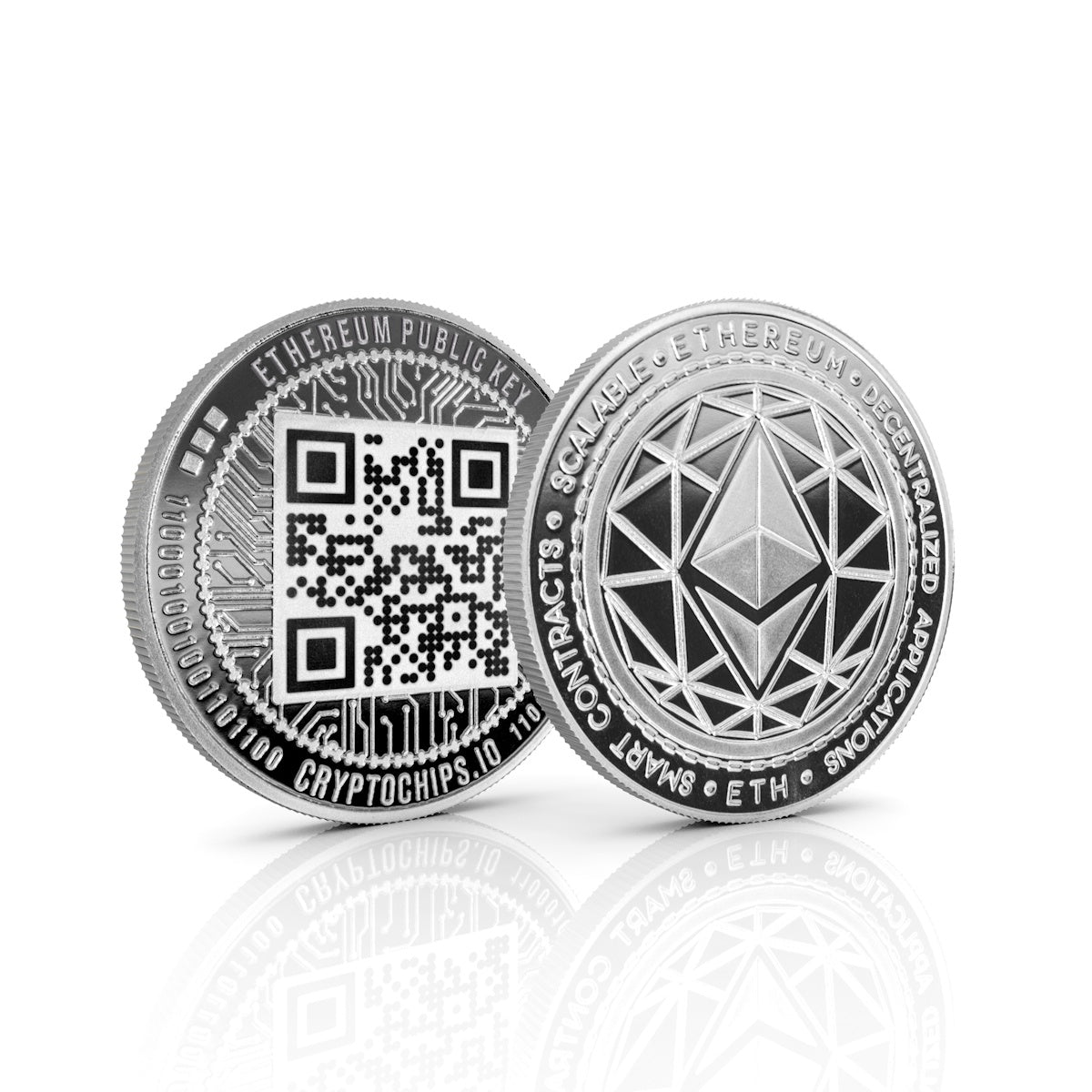 Cryptochips | Ethereum QR Coin Physical Crypto Coin. Collectable cryptocurrency merch you can hodl