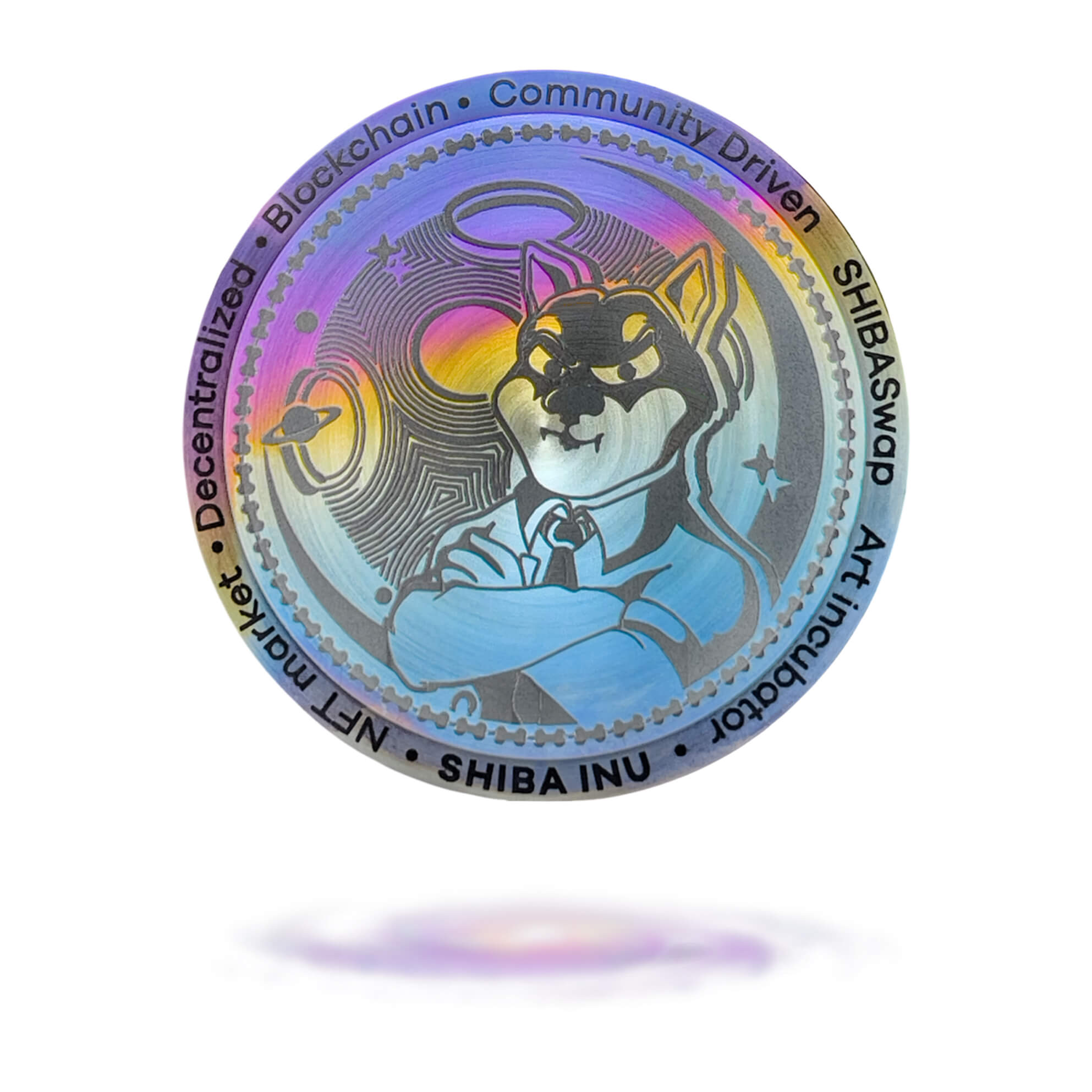 Cryptochips | Galaxy Shiba Inu Physical Crypto Coin. Collectable cryptocurrency merch you can hodl