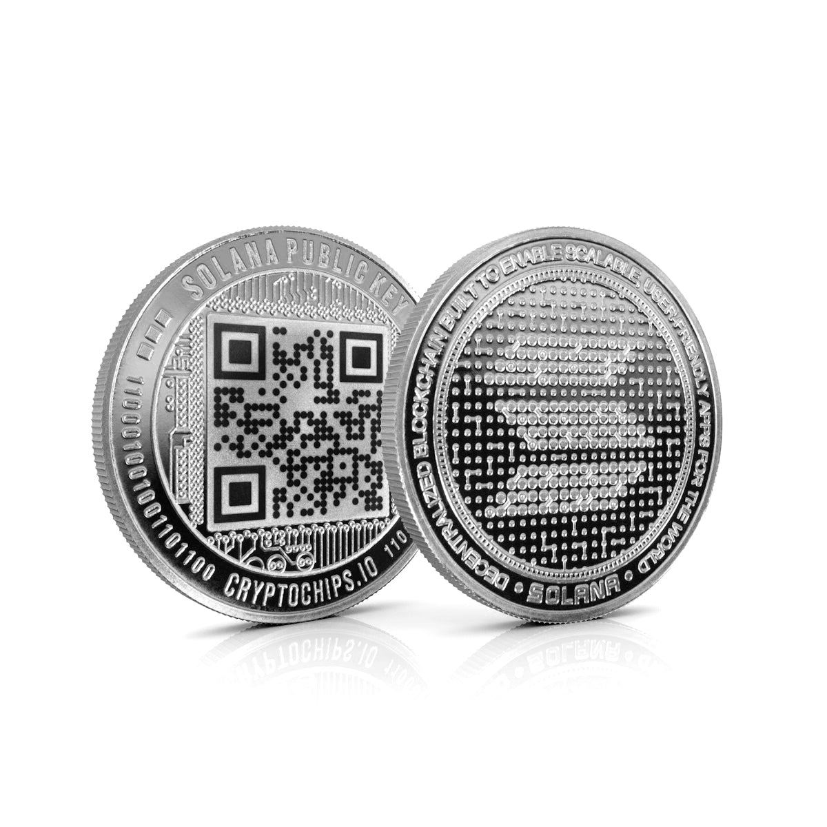 Cryptochips | Solana (SOL) QR Coin | Laser Engraved Public Key